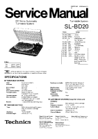 Technics - SLBD-20 - Service manual 